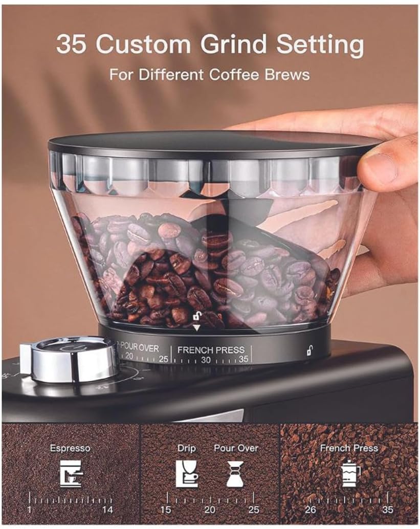 Arshia Premium Coffee Grinder 35 Setting Option