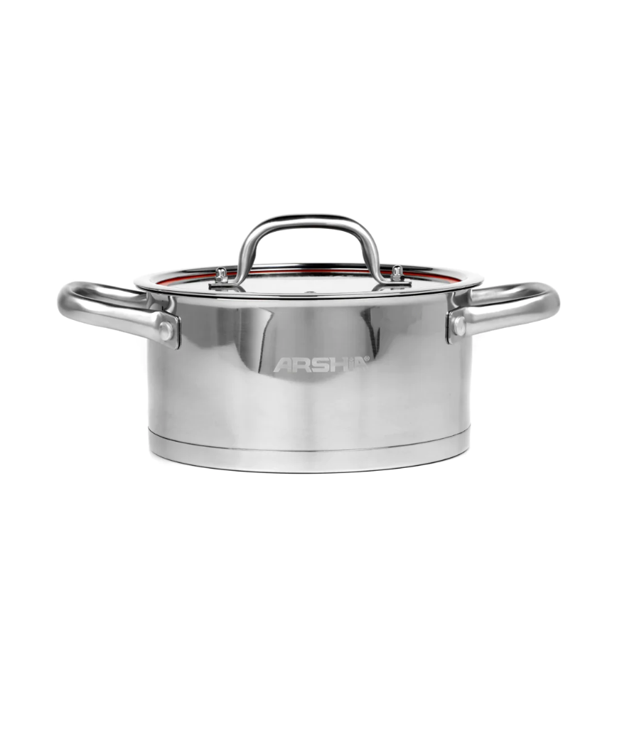 Arshia Stainless Steel Cookware 8pc Set Compactible base