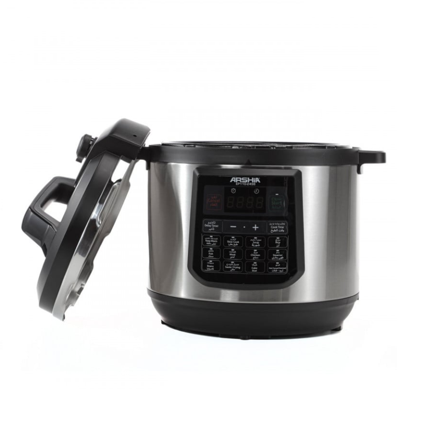 Arshia Multifunctional Digital Stainless Steel Pressure Cooker 8 Litre Non Stick