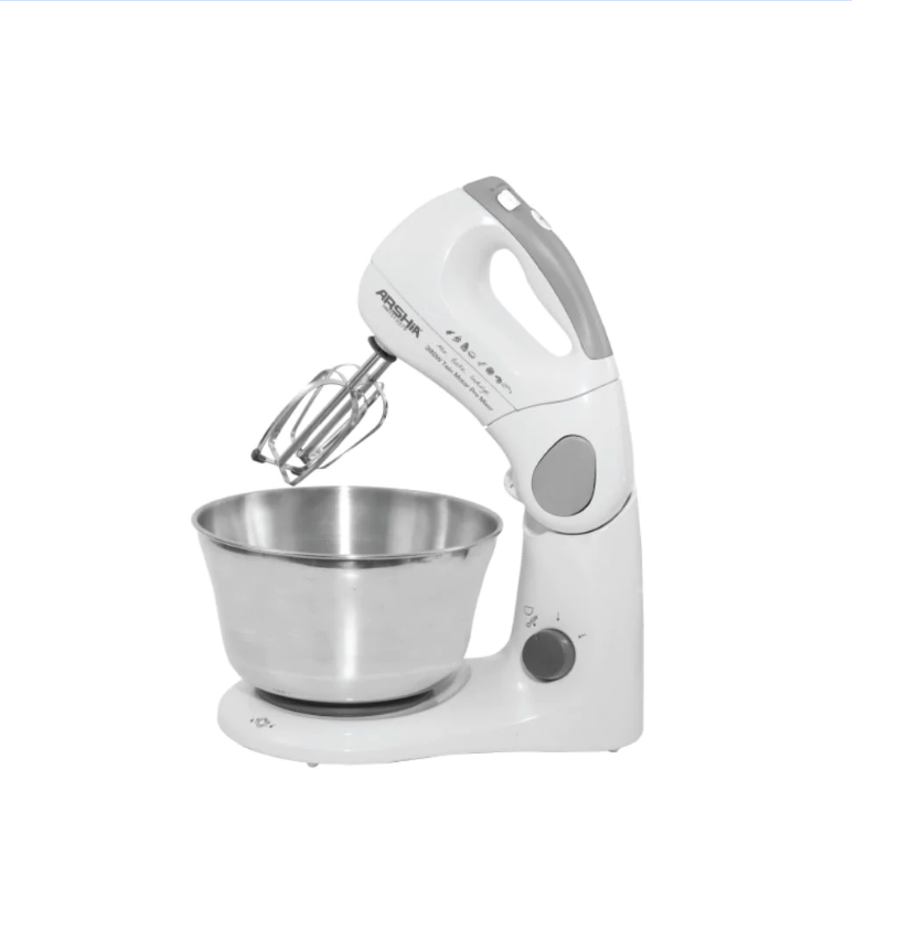 Arshia Compact Stand Mixer 2-Litre Stainless Steel Bowl White