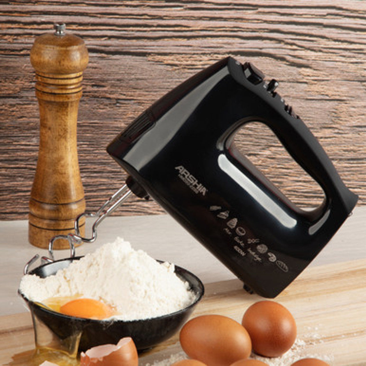 Arshia Hand Mixer Black 5 Speed with Turbo