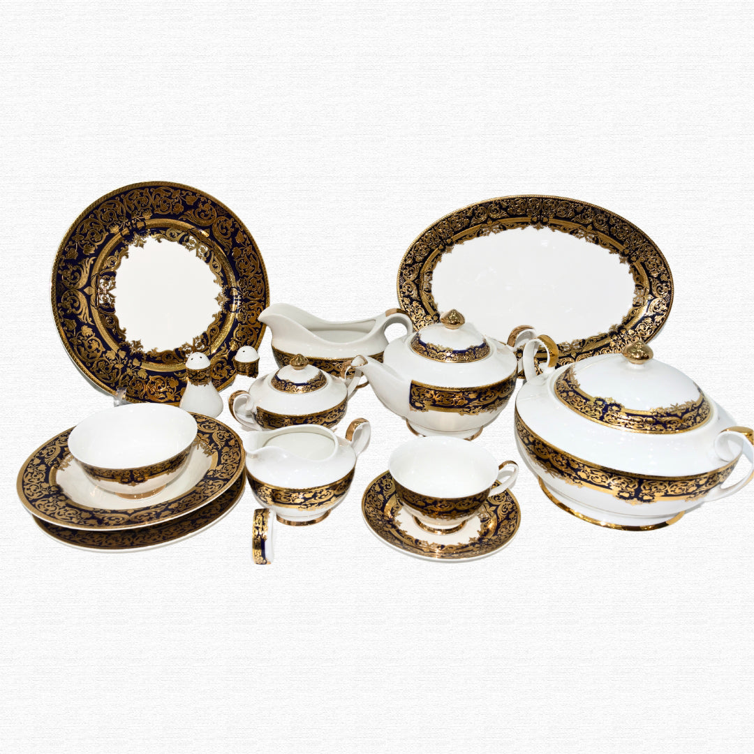 UK Royal Fine Bone Dinner Set 124 Pieces