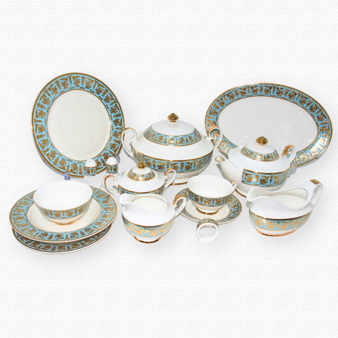 UK Royal Fine Bone Dinner Set 124 Pieces