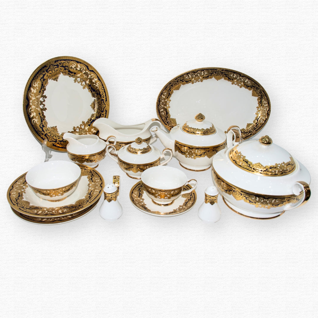 UK Royal Fine Bone Dinner Set 124 Pieces