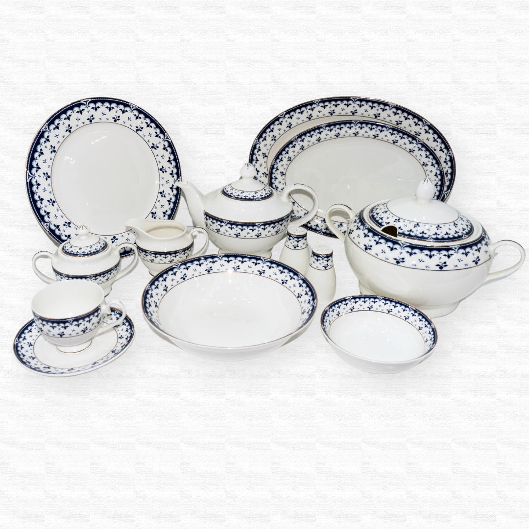 UK Fine Bone Dinner Set 124 Pieces