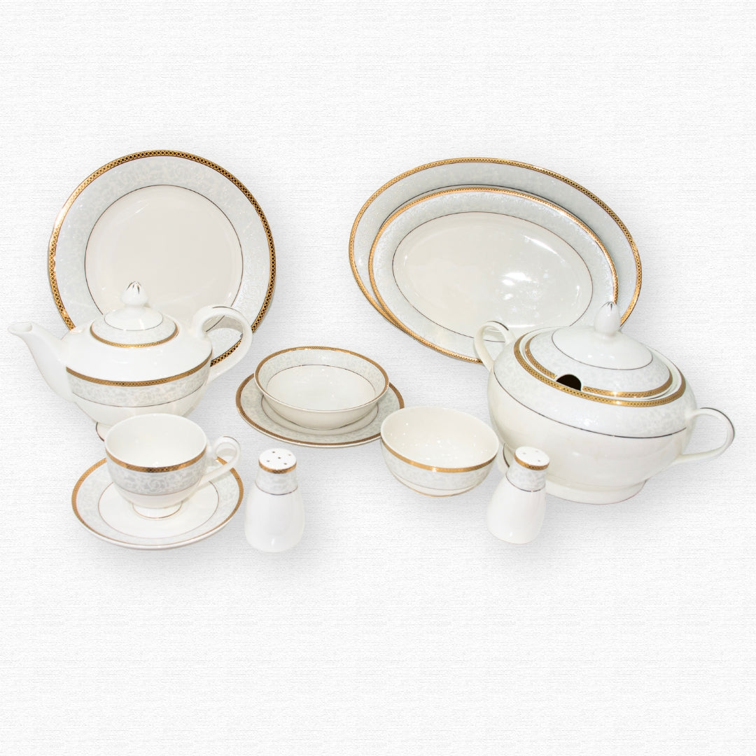 UK Fine Bone Dinner Set 124 Pieces