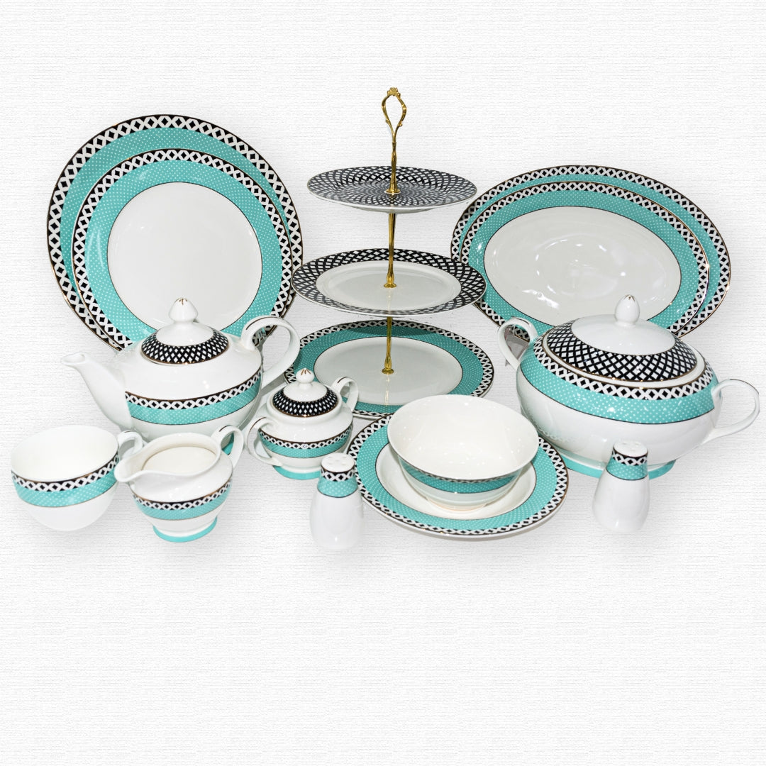 UK Fine Bone Dinner Set 124 Pieces