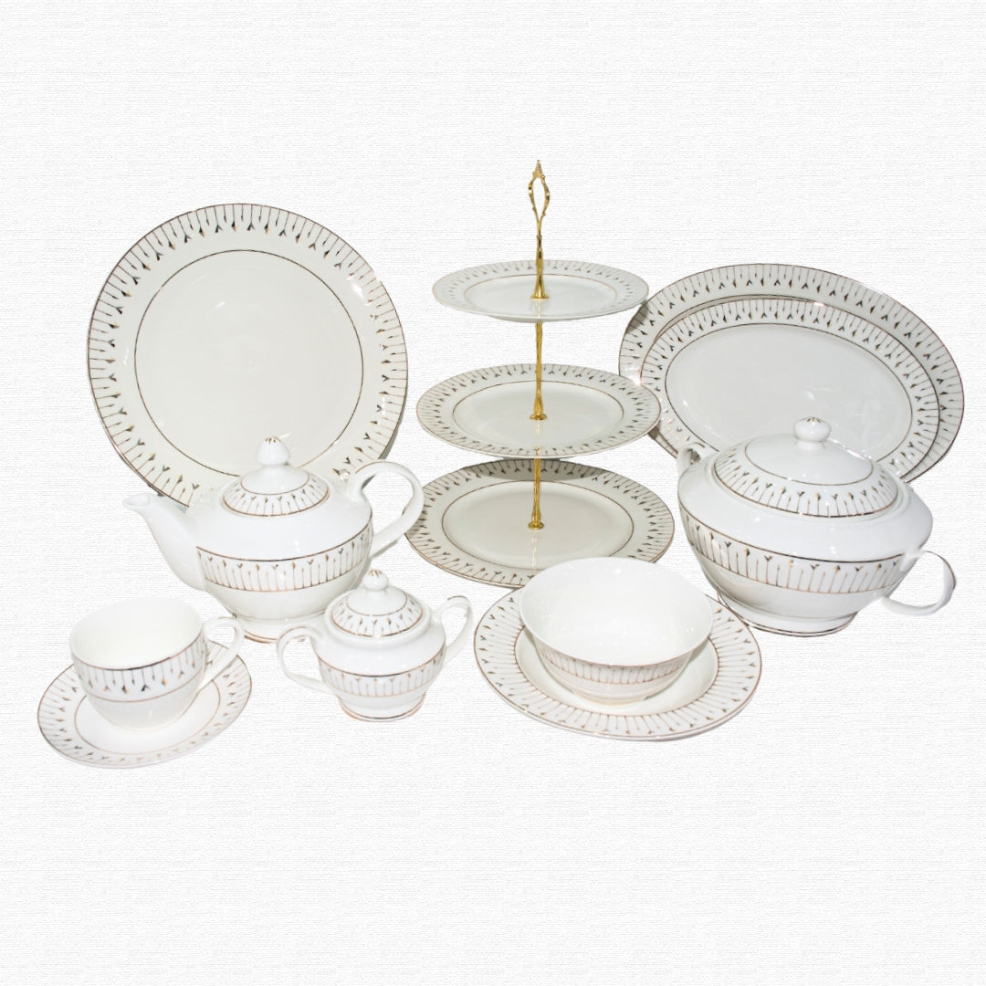 UK Fine Bone Dinner Set 124 Pieces