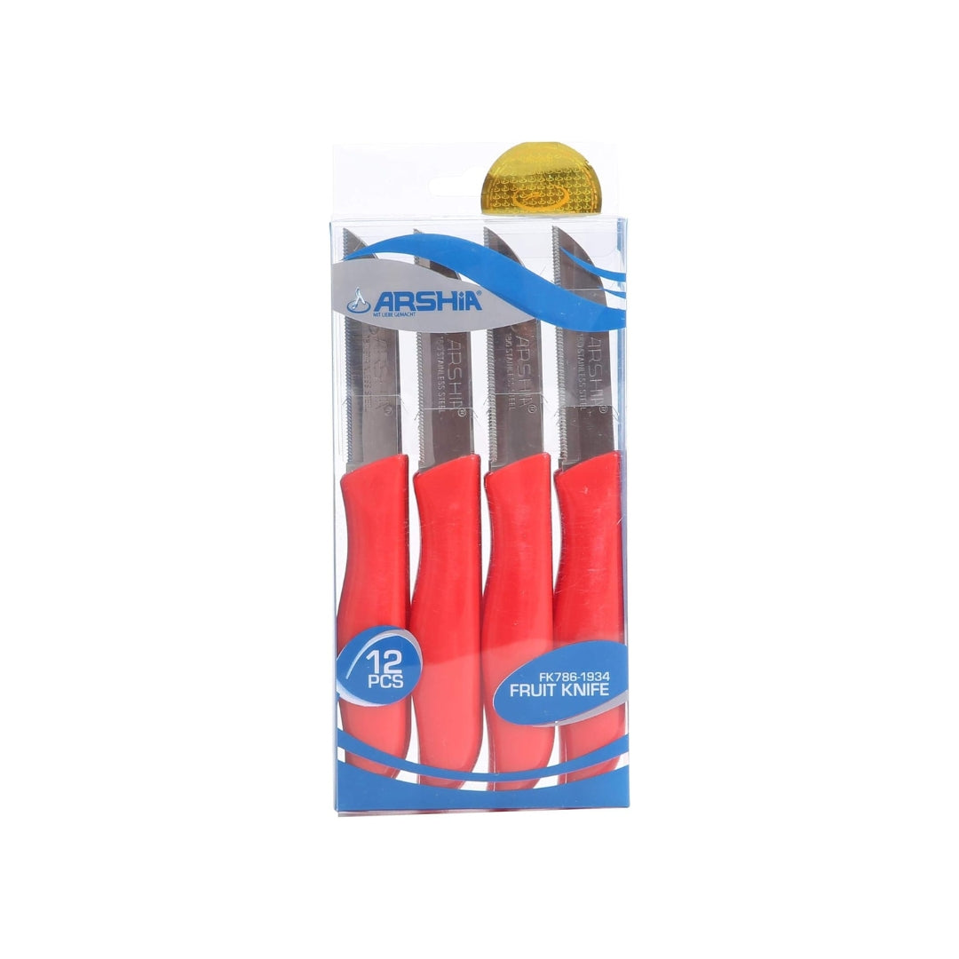 Arshia Stainless Steel Portable Fruit Knife 12pc Set 88MM