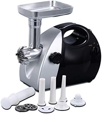 Arshia Pro Meat Turbo Meat Grinder, 2500Watt with Reverse Function, Sausage & Kibbeh Maker - Black