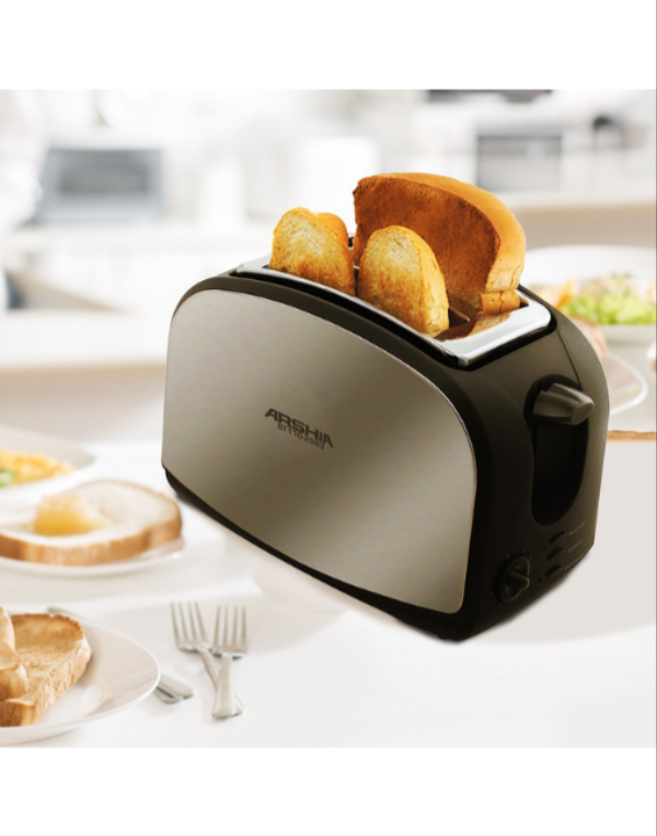 Arshia Bread Toaster Black 4 Slice, Baguette Control, 900 Watt