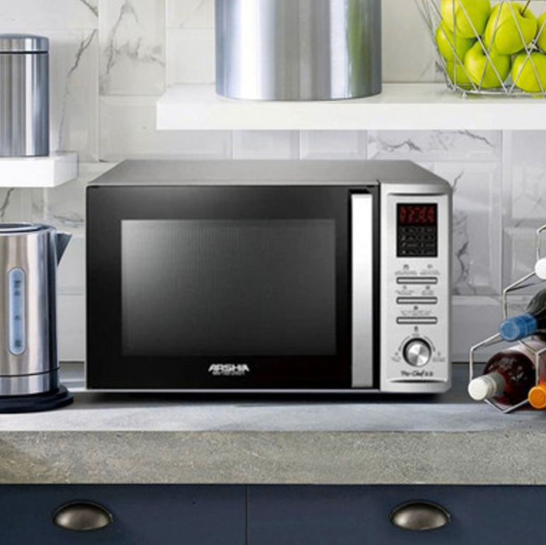 Arshia Premium Microwave and Grill 36 Liters Silver Digital Touch Control
