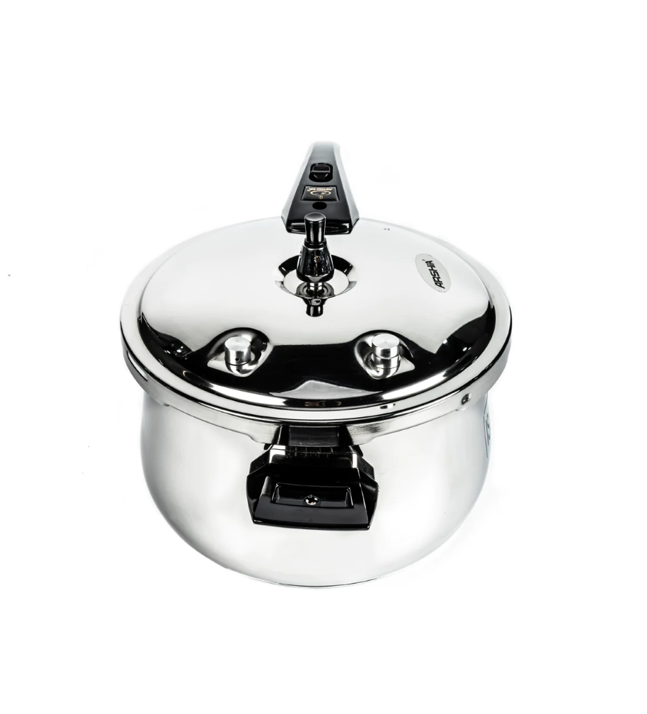 Arshia Premium Stainless Steel Pressure Cooker 20cm with Aluminum base, Advance safety Protection