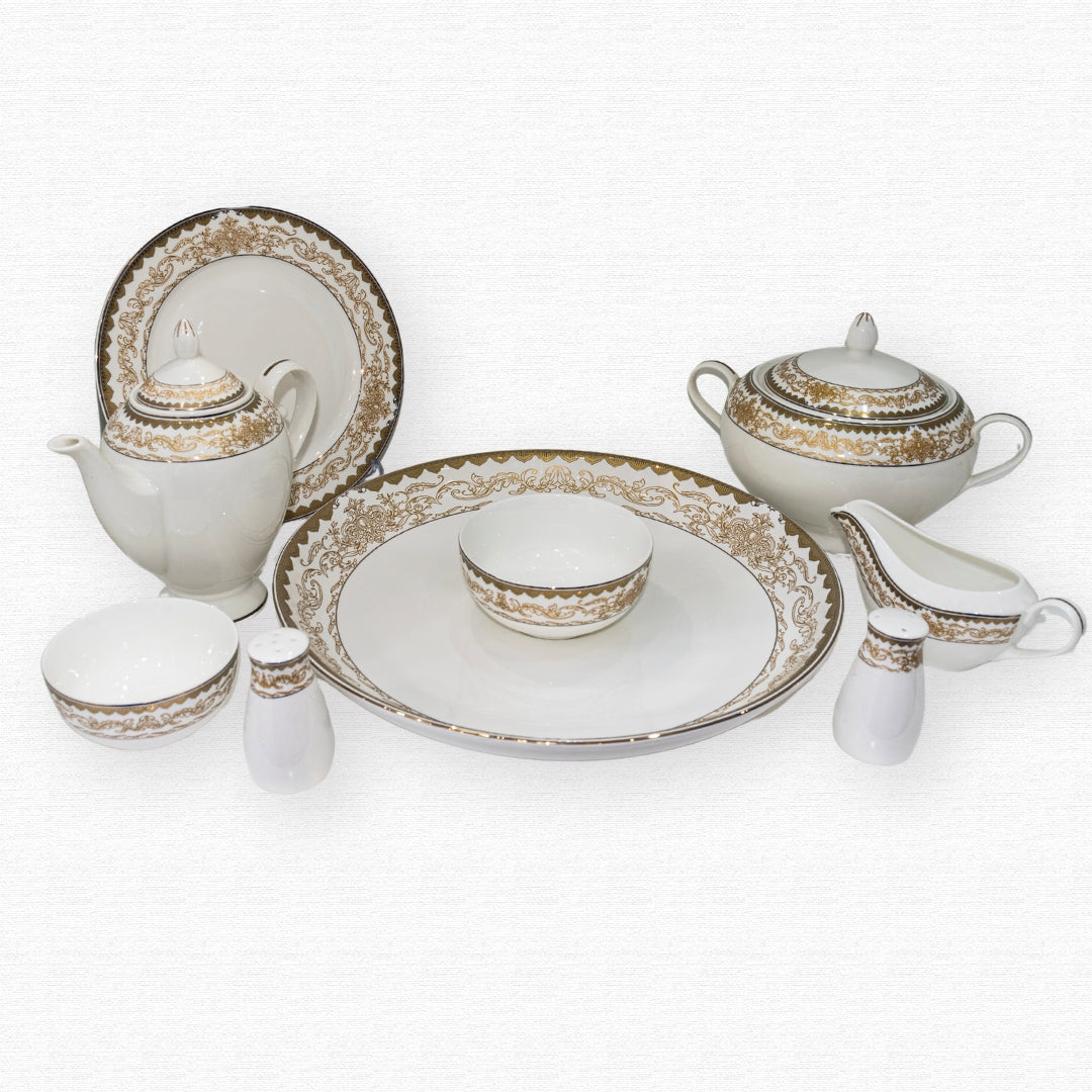 UK Fine Bone Dinner Set 124 Pieces