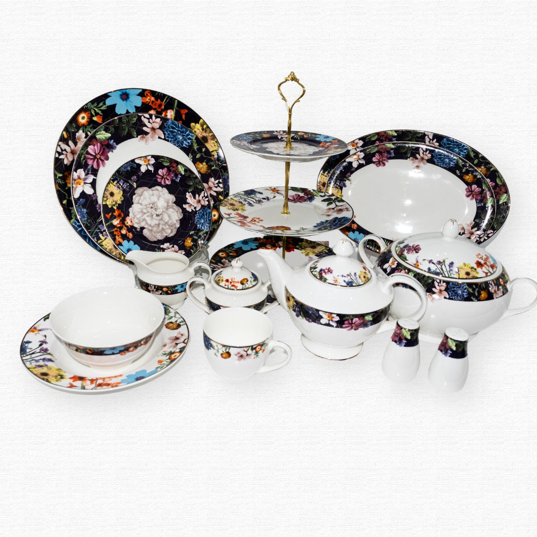 UK Fine Bone Dinner Set 124 Pieces