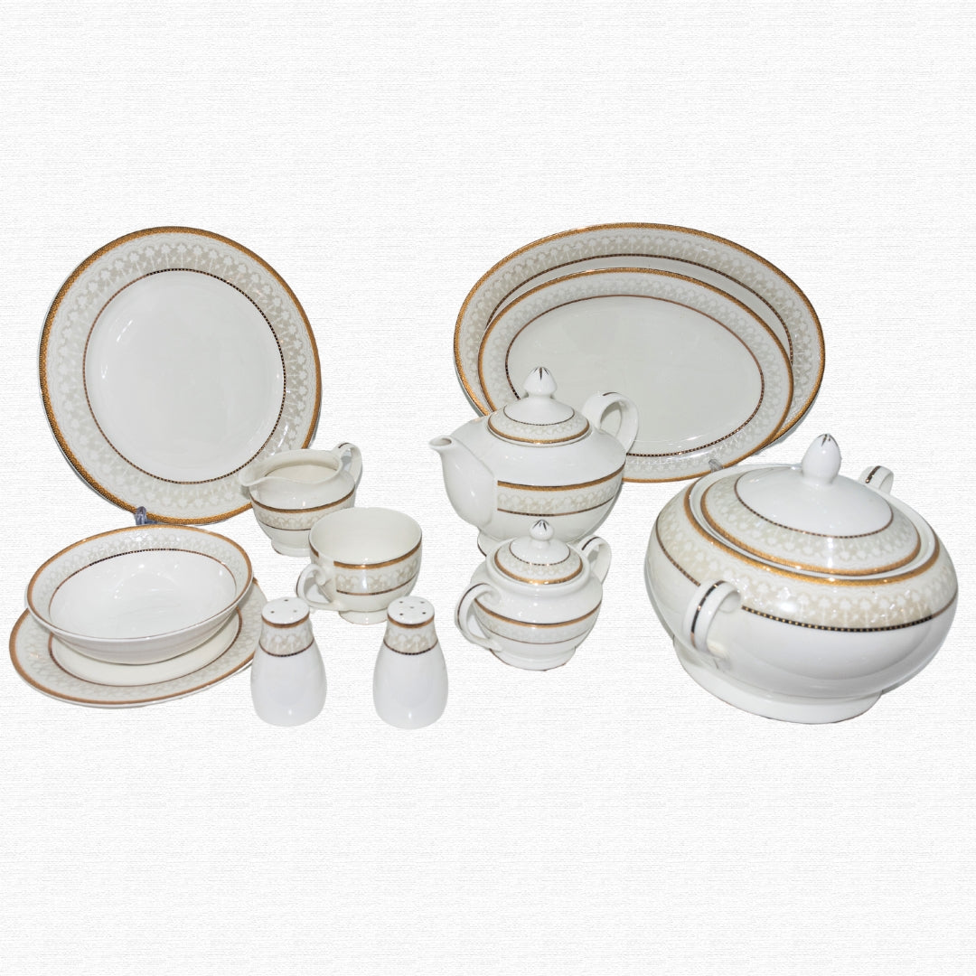 UK Fine Bone Dinner Set 124 Pieces